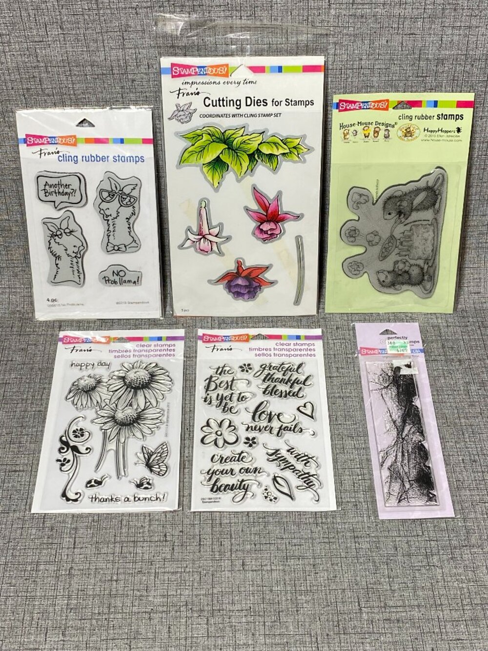 NEW Stampendous Cling Stamps Sayings Border Birthday Llama Floral Lot Of 6 NIP
